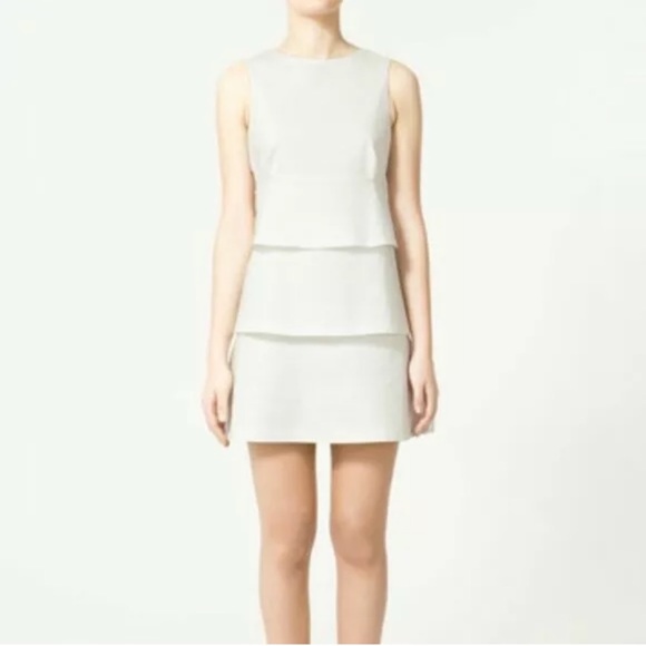 ZARA Tiered Zipper Sheath Sleeveless Stretch Dress - Picture 2 of 5
